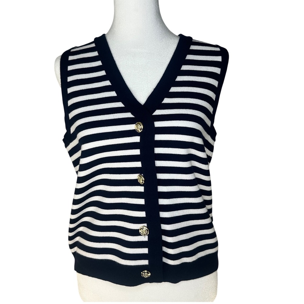 Women's Truth By Republic Blue and White Sweater Vest Size Medium‎